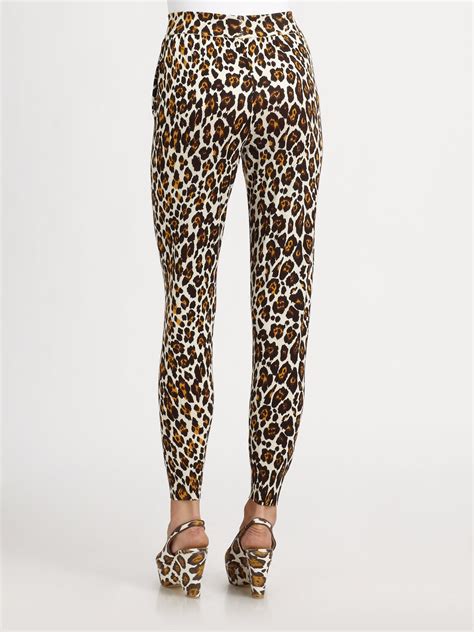 printed leopard print trousers